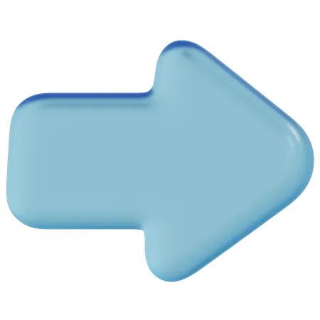 Free Blue Glass Right Arrow  3D Icon