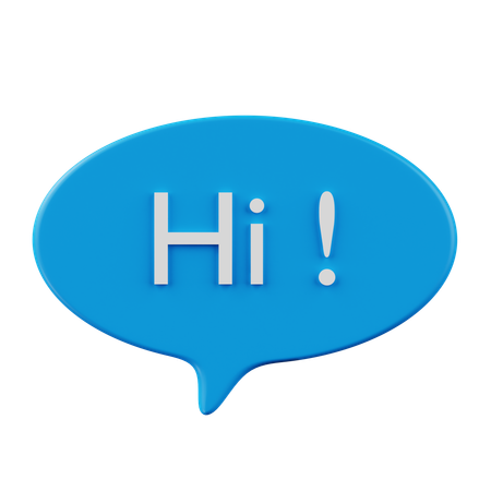 Free Blue Greeting Chat Bubbles  3D Icon