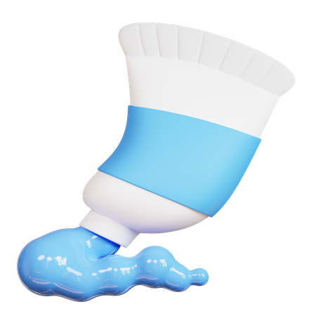 Free Blue Paint Tube  3D Icon