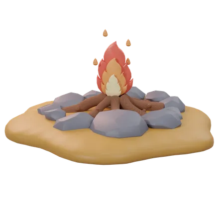 Free Bonfire  3D Icon