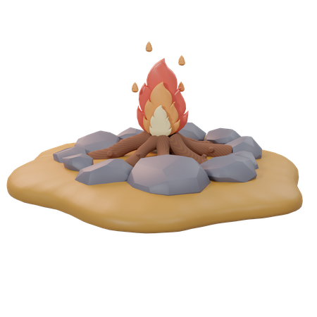 Free Bonfire  3D Icon
