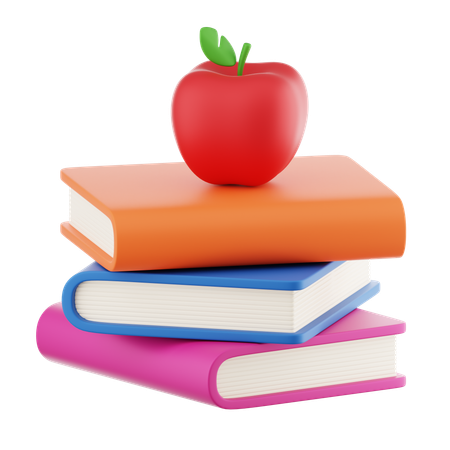 Free Books And Apple  3D Icon