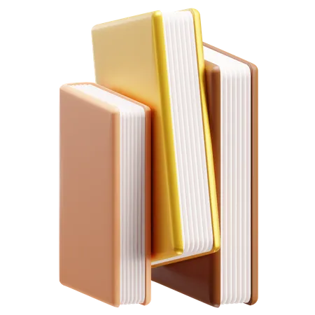 Free Books Pile 3D Icon