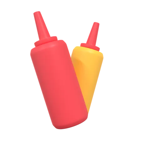 Free Bouteilles de ketchup  3D Illustration