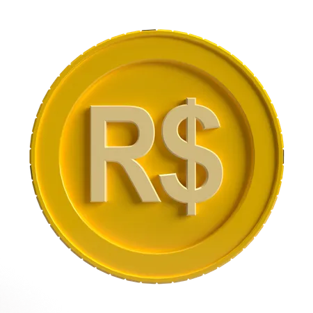 Free Brazilian Real Coin  3D Icon