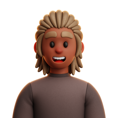 Free 茶色のシャツの男性  3D Icon