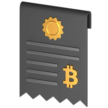 Free 3 D Icon Of A Btc Contract 3D Icon