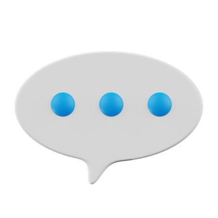 Free Chat en bulle blanche avec combinaison bleue  3D Icon