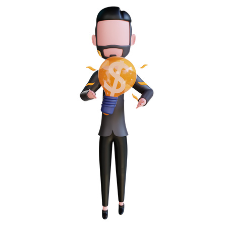 Free Businessman with financial idea  3D Icon