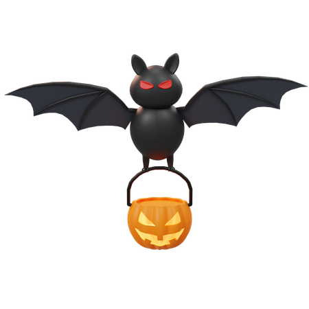 Free Calabaza y murciélago  3D Icon