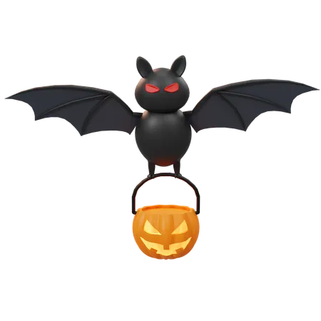 Free Calabaza y murciélago  3D Icon