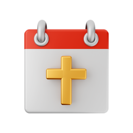 Free Calendário cruzado cristão  3D Icon