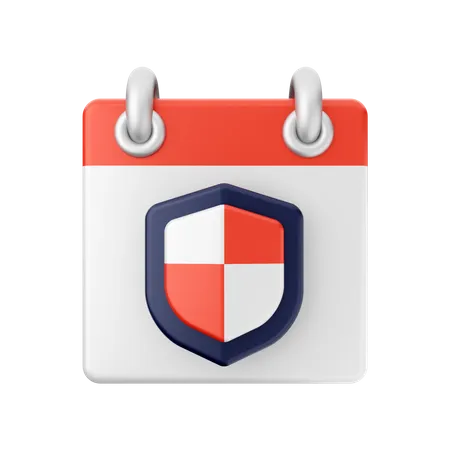 Free Calendário de escudo  3D Icon