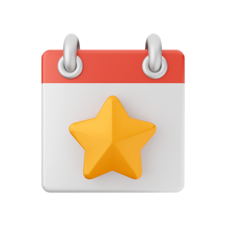 Free Calendario estrella  3D Icon