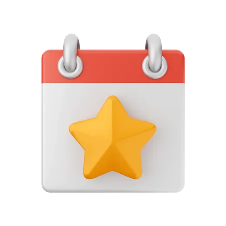 Free Calendario estrella  3D Icon