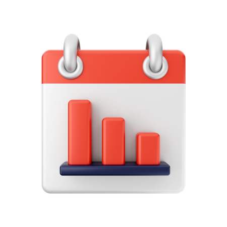 Free Calendário gráfico de barras  3D Icon