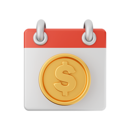 Free Calendrier en dollars  3D Icon