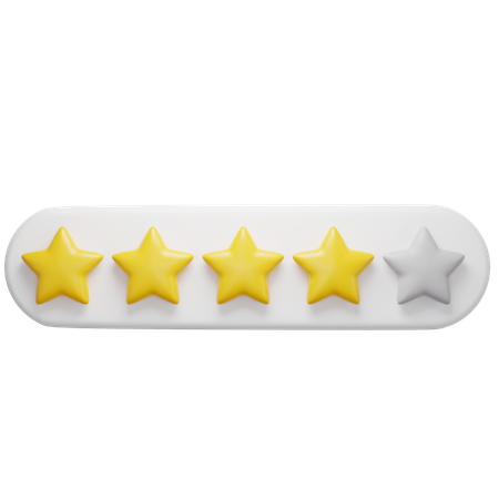Free Calificación de cuatro estrellas  3D Icon
