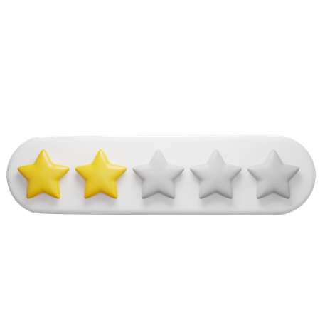 Free Calificación de dos estrellas  3D Icon