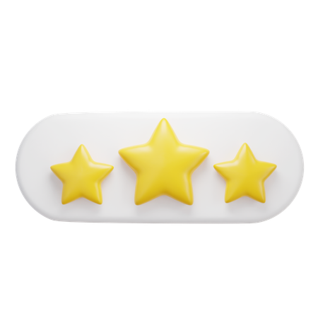 Free Calificación de tres estrellas  3D Icon