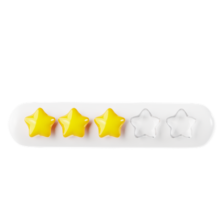 Free Calificación de tres estrellas  3D Icon