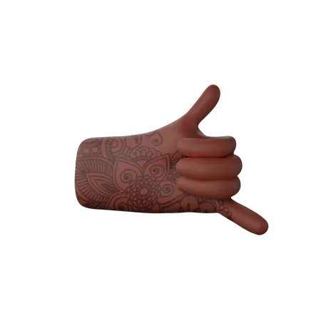 Free Call me gesture with hand 3D Illustration