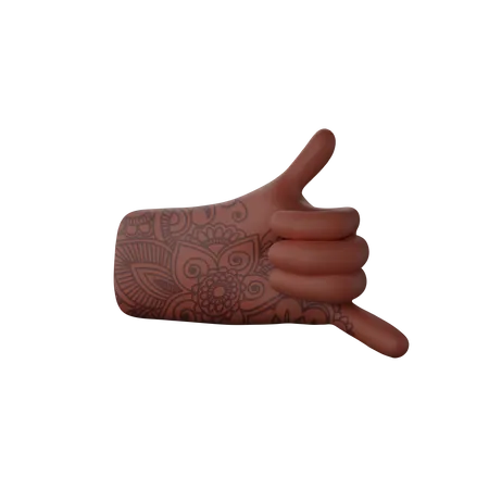 Free Call me gesture with hand  3D Illustration