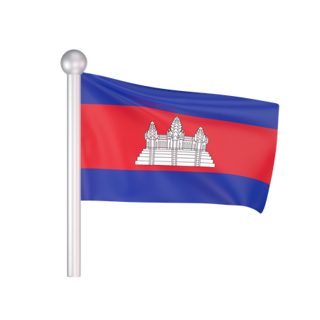 Free Cambodia Flag  3D Icon