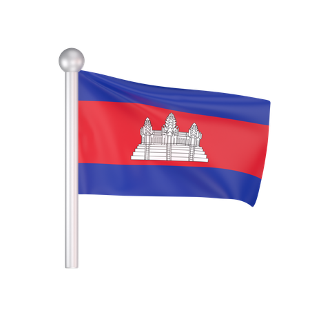 Free Bandeira do Camboja  3D Icon