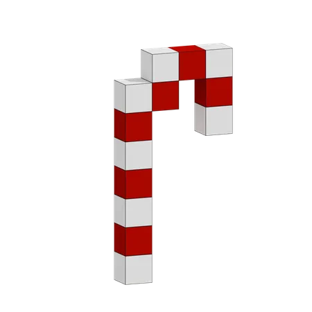 Free Candy Cane  3D Icon