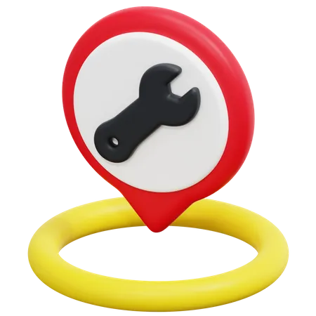 Free Car Repairing Location  3D Icon