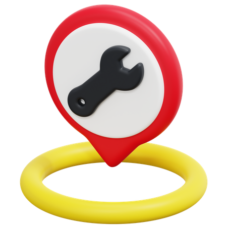 Free Car Repairing Location  3D Icon