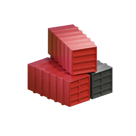 Free 3 D Icon Of Stacked Container 3D Icon