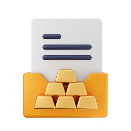 Free Carpeta de barras de oro  3D Icon