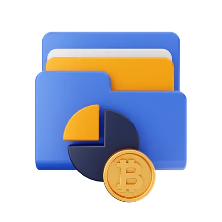 Free Carpeta de gráficos de bitcoin  3D Icon
