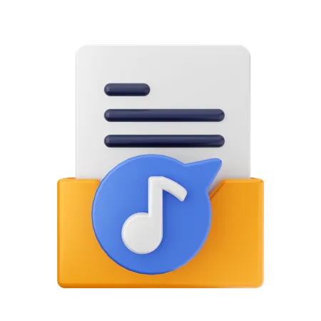 Free Carpeta de música  3D Icon