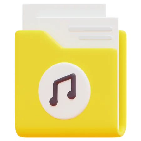 Free Carpeta de música  3D Icon