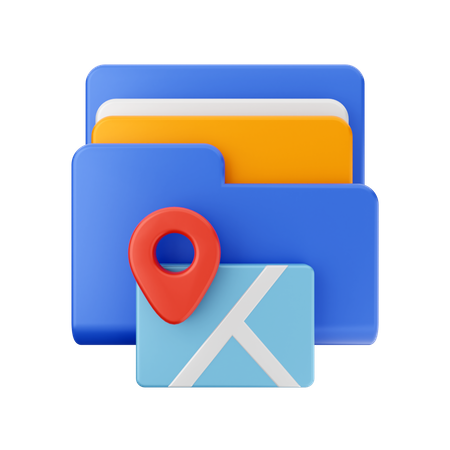 Free Carpeta de mapas  3D Icon