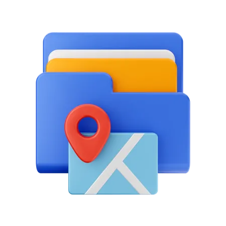 Free Carpeta de mapas  3D Icon