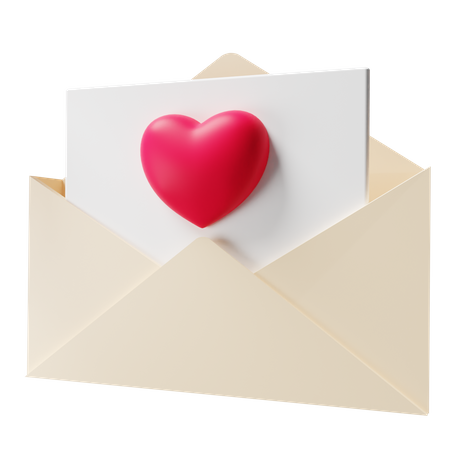 Free Carta de amor  3D Icon