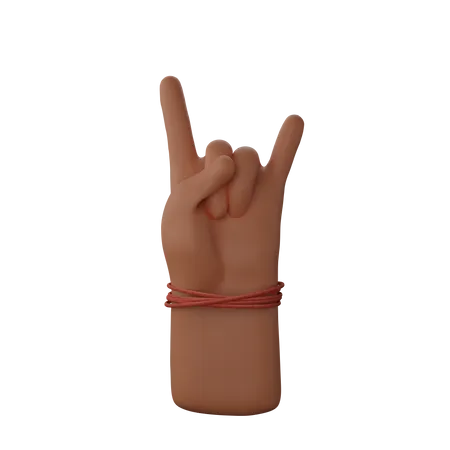 Free Signo de rock and roll  3D Illustration