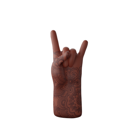 Free Signo de Rock N' Roll  3D Illustration