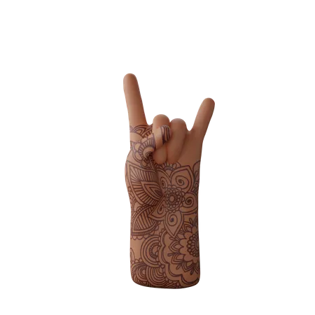 Free Signo de Rock N Roll con la mano  3D Illustration