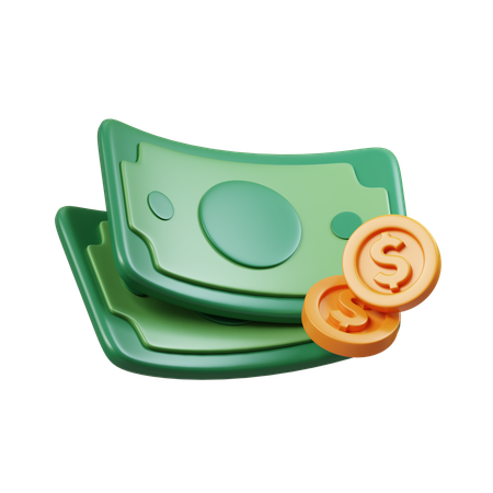 Free Cash Money  3D Icon