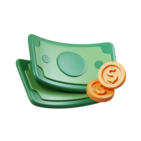 Free Cash Money  3D Icon