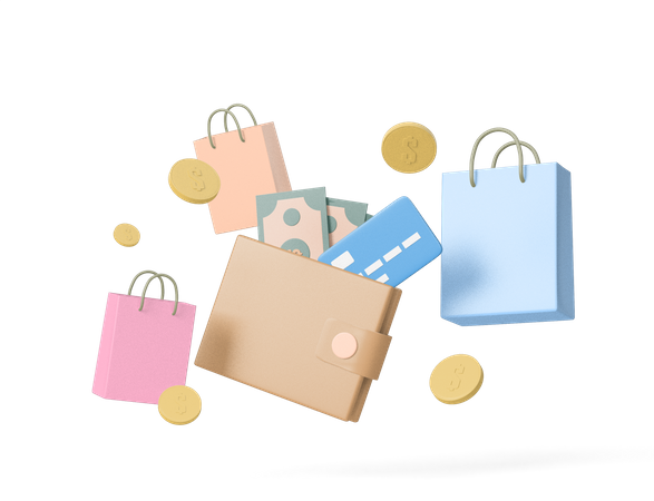 Free Cashback dans le portefeuille  3D Icon