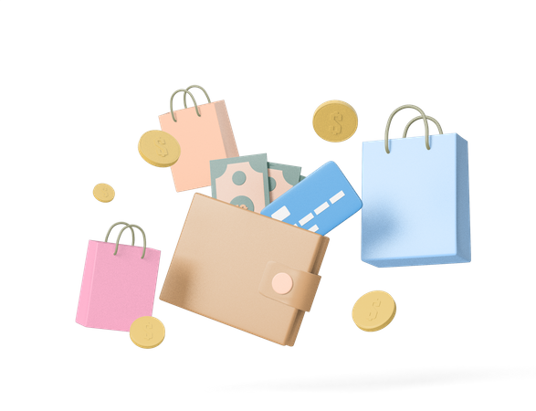 Free Cashback In Wallet  3D Icon