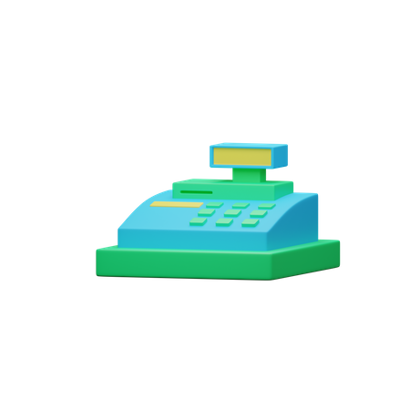 Free Cashier Machine  3D Illustration