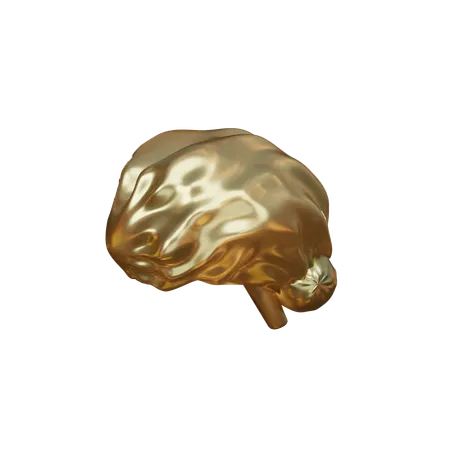 Free Cerebro dorado  3D Icon