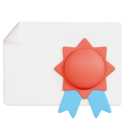 Free Certificado  3D Icon
